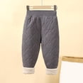 thumbnail image 2 of Loopsun Kids Fall Winter Long Pants, Toddler Quilted Pants, Boys and Girls Fleece Thickened School Uniform Inner Wear Warm Leggings Long Pants Gray, 15-16Years, 2 of 5
