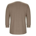 thumbnail image 4 of Blouse à Manches 3/4 en Dentelle Boutonnée - Col Rond Décontracté Chic Grande Taille pour le Travail, 4 of 6