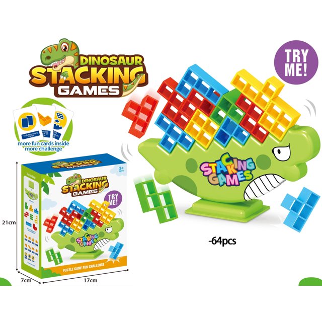 64 Pcs New Stacking Blocks Tetra Tower Balance Game Stack