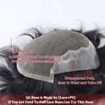 thumbnail image 2 of Toupee for Men Q6 Base Brazilian Remy Hair Units Breathable Lace Top with PU Perimeter Men's Hairpiece, 2 of 6