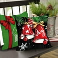 thumbnail image 5 of Christmas Believe Noel Decorative Throw Pillow Covers 18x18 Set of 4, Xmas Ornament Jingle Bell Red Patio Outdoor Pillowcase, Joy Peace Love Snowflake Winter Holiday Cushion Case Home Decor, 5 of 6