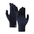 thumbnail image 1 of Winter Warm Gloves for Men, Fleece Thickened, Windproof Knitted, Touchscreen Compatible, Breathable, Multiple Colors, Outdoor Riding Use, 1 of 5