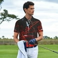 thumbnail image 3 of Honeii Halloween Vampire Party Print Polo Shirt, A Classic Short-Sleeved, Button-Down Golf Shirt for Men,Mens Polo Shirts Short Sleeve-Large, 3 of 6
