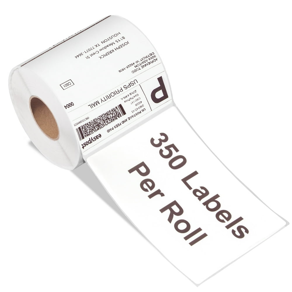4" x 6" Thermal Shipping Labels, 350 Blank Self Adhesive Labels
