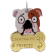 thumbnail image 1 of Placa DE identificación inteligente para Mascotas QR para Perro gato Bulldog Ingles TQR BY FAKIRGEEK dorado CAFÉ blanco, 1 of 9