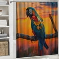 thumbnail image 6 of Orinice Abstract watercolor parrot shower curtain, oil painting tropical forest colorful bird macaw parrot bathroom 60x72, 6 of 7