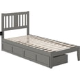 thumbnail image 2 of AFI Tahoe Lit Simple TG en Bois Massif avec 2 Tiroirs de Rangement et Chargeur USB Gris, 2 of 9
