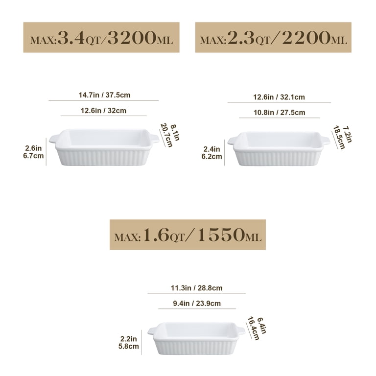 Vancasso 3-Piece Ceramic Baking Dish Set with Handles photo 7