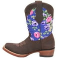 thumbnail image 4 of The Western Shops Kids Western Boot Girls Floral Cowboy Cowgirl Leather Brown Boot, 4 of 4
