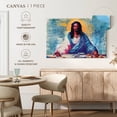 thumbnail image 5 of Elephant Stock Black Jesus I Wall Art - Horizontal Canvas Wall Art - Bedroom Wall Decor - Religion And Spirituality Canvas - Blue And Pink Decor - 12" x 8", 5 of 8