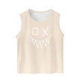 thumbnail image 5 of Crunowin Tank Tops for Big Boys (3-15), Sleeveless Round Neck Pullover Tops Casual Summer Tops Beige 8-9Years, 5 of 6