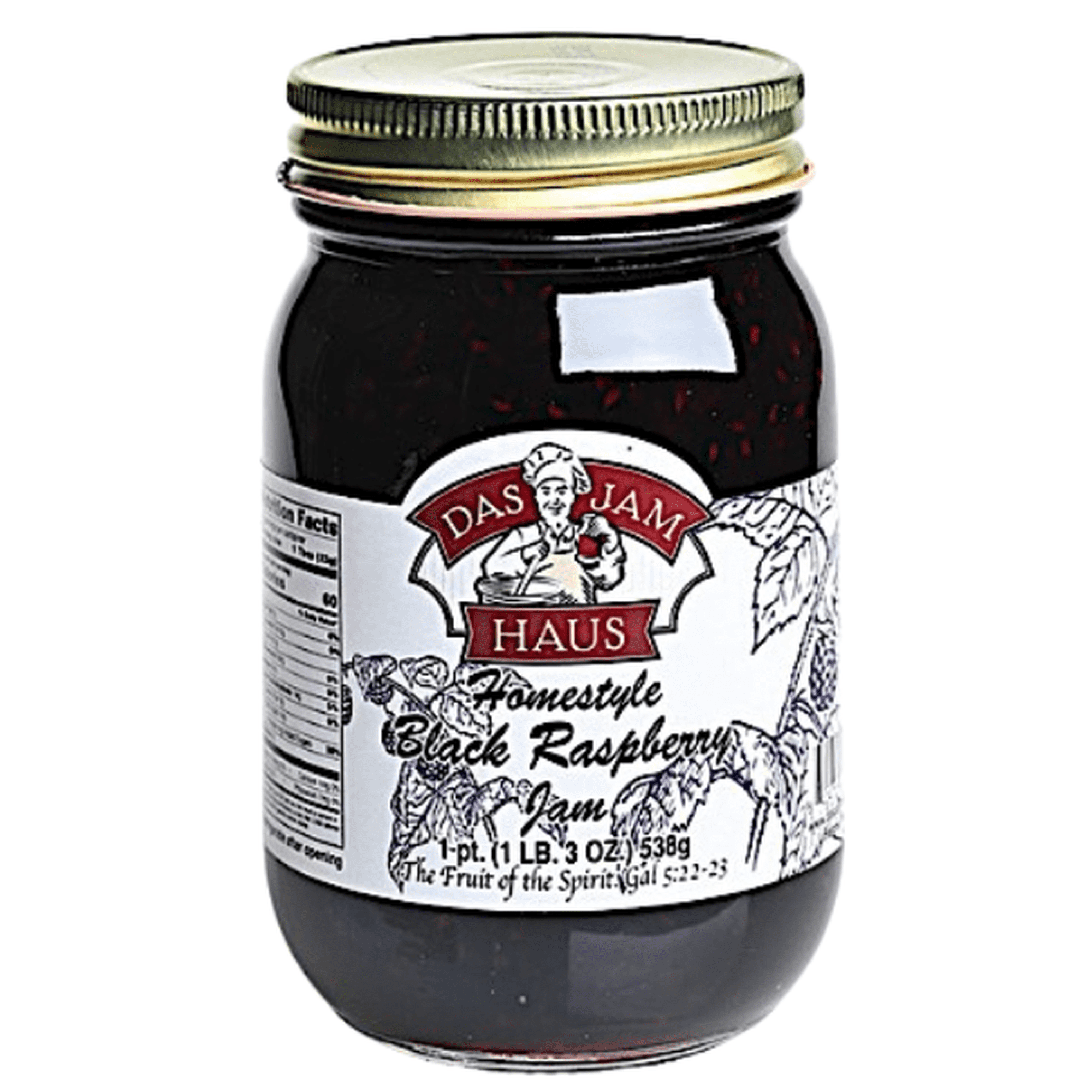Das Jam Haus Black Raspberry Homestyle Jam, 16 oz Pint Jar