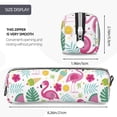 thumbnail image 3 of Cauagu Cute Flamingo Print Leather Pencil Pen Case - Stationery Bag Portable Stationery Bag Big Capacity Pencil Pouch Cosmetic Organizer Bag for Men & Women, 3 of 7