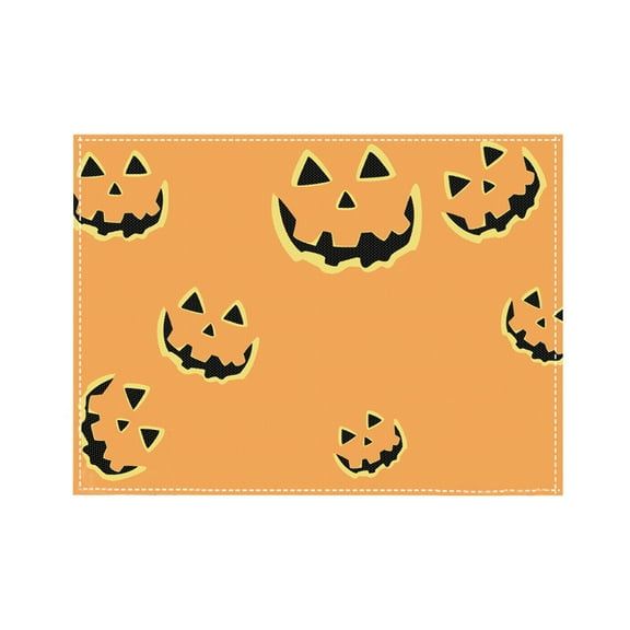 Wadada Halloween Placemats, Pumpkins Plastic Table Mats, Happy Halloween Place Mats Washable Pumpkins Table Decoration for Indoor Outdoor Halloween Party Kitchen Dining Table (12.6x16.5 Inch)