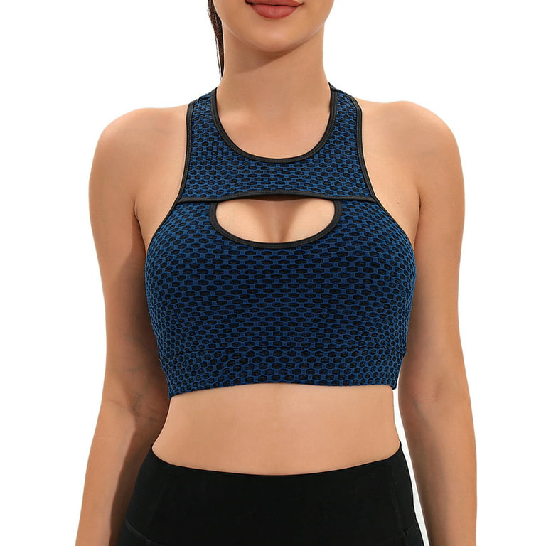 FUTATA Sports Bras For Women Padded Push Up Racerback Bras Sexy Cutout Crop  Tops High Impact Running Workout Gym Bras Wireless Active Yoga Bras 