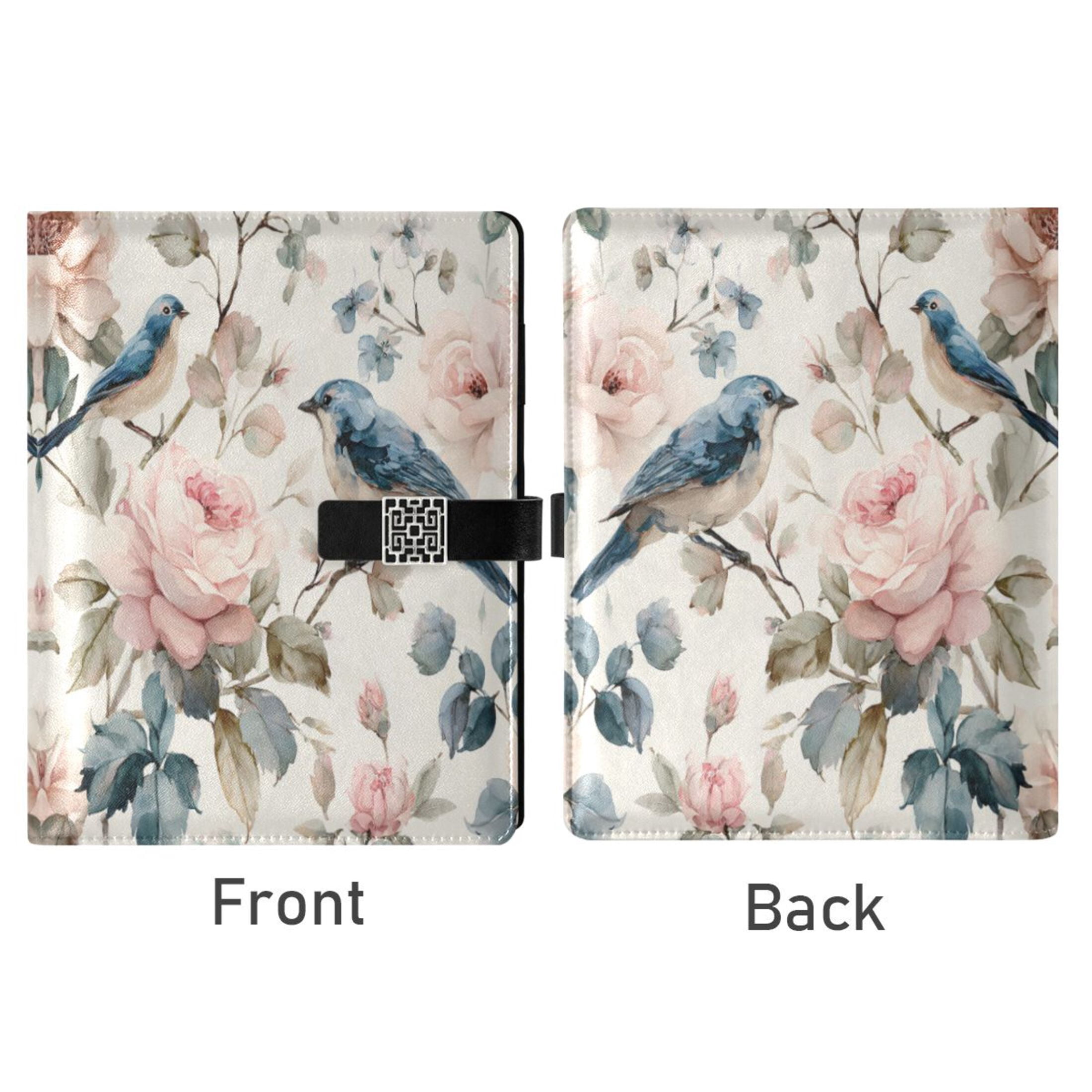 Leather Planner Leather Notebook Notebook Journal Binder Design Pen Pocket Design Convenient for Storage Beautiful Blue Birds
