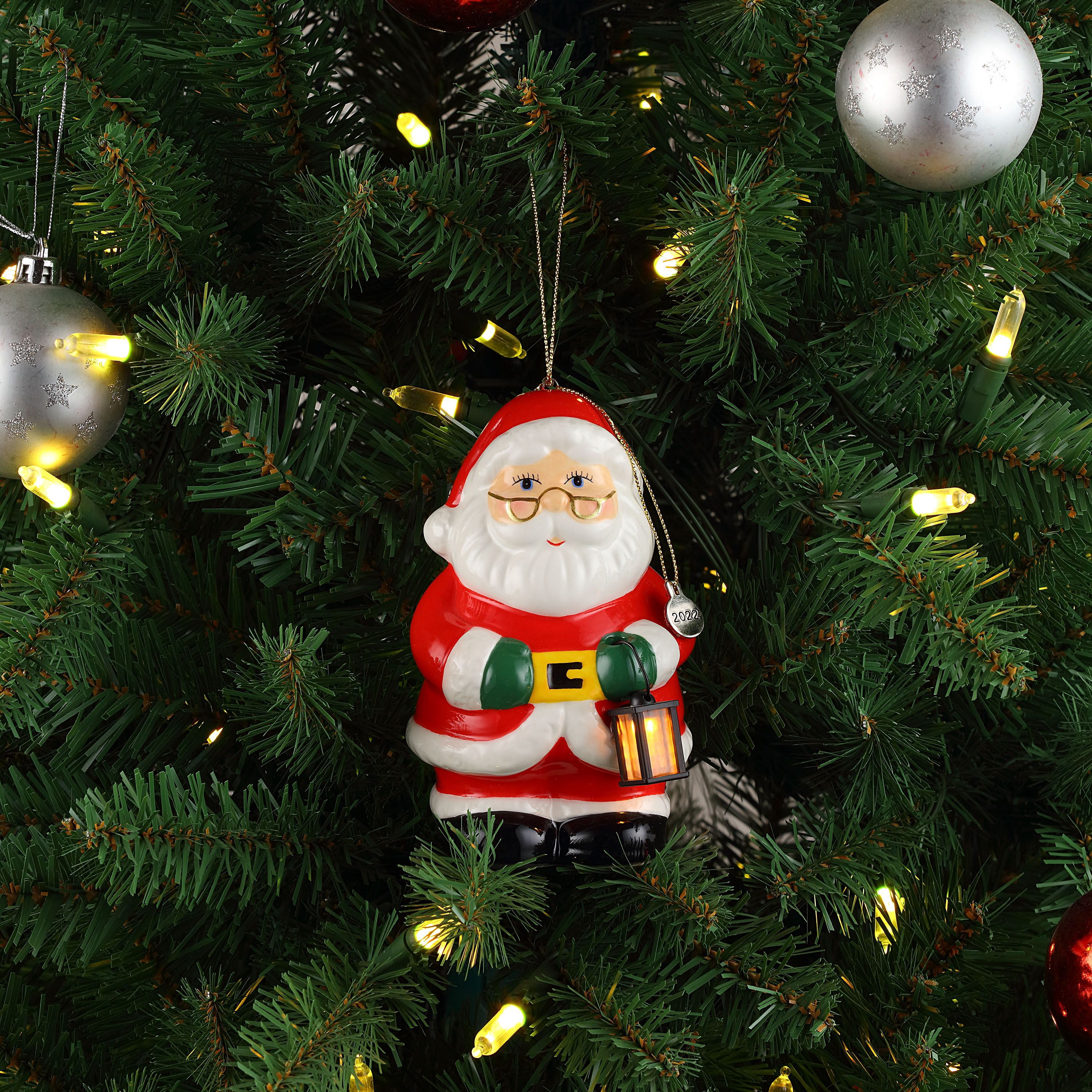 Mr. Christmas 5" Ceramic Hanging Decorative Figurine Ornament Assortment, Multi-Color