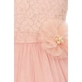 thumbnail image 3 of Flower Girl Dress Pearl Flower Floral Pattern Soft Tulle for Big Girl Blush 10 MBK.346, 3 of 3