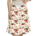 thumbnail image 1 of Women's Flower Roses Bouquet Romance Love A-line Printed Skirt Casual Wear, L, Reseda Green Pale Salmon, by Ambesonne, 1 of 1