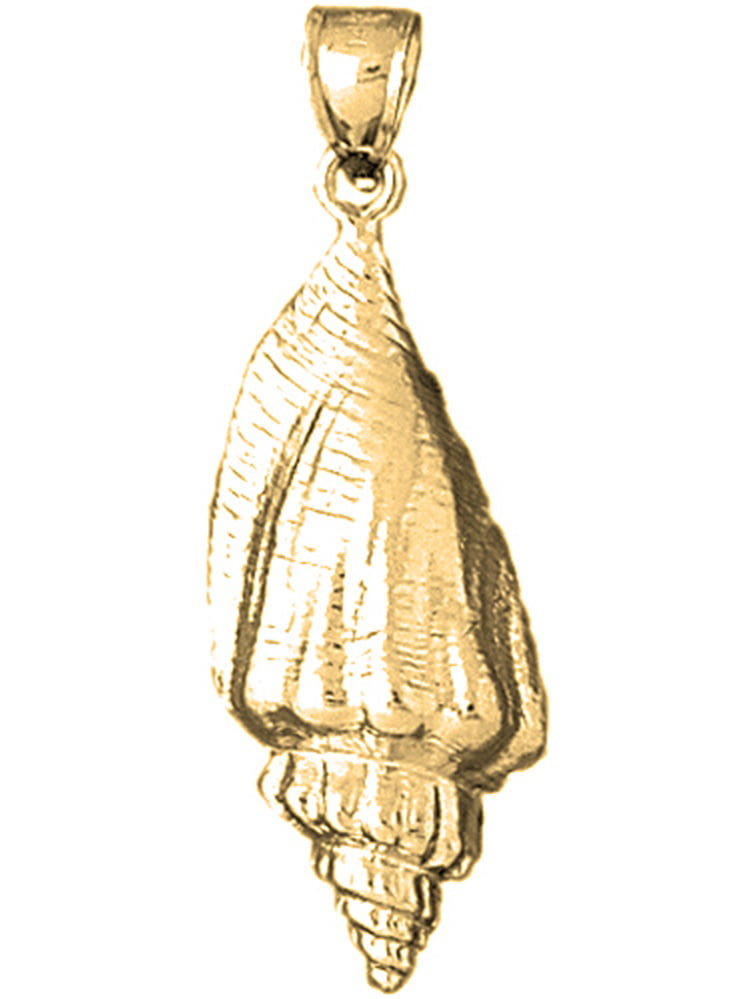 Jewels Obsession Shell Necklace 14K Yellow Gold-plated 925 Silver Shell Pendant with 16 Necklace 