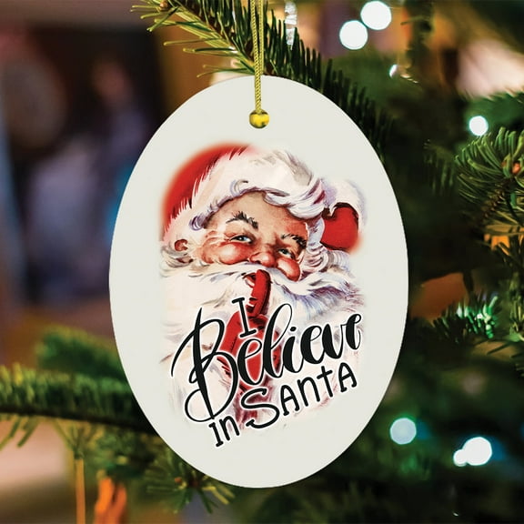 Vintage I Believe in Santa Christmas Ornament
