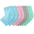 thumbnail image 3 of 4 Pairs Heel Moisturizing Socks Open Toe Socks Gel Heel Socks Cotton for Dry Cracked Feet Women Men (Pink, Turquoise, Blue, Grey), 3 of 7