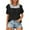 Black, variant on GigrtiJin Womens Summer Casual Tops Ruffle Short Sleeve Casual Solid Shirts Hollow out Loose Work Comfy Blouses