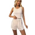 thumbnail image 2 of Conjunto de dos piezas de traje de ocio para mujer, pantalones cortos con abertura hueca, chaleco, verano 2025, 2 of 2