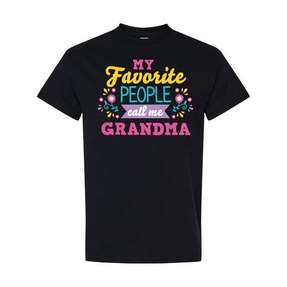 Inktastic My Favorite People Call Me Grandma with Flowers T-Shirt