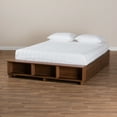 thumbnail image 5 of Baxton Studio Arthur Queen Size Modern Platform Bed with Shelves and Drawers, Ash Walnut Brown, 5 of 11