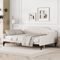 thumbnail image 2 of Euroco Upholstered Full Bed, Tufted Daybed, Beige, 2 of 12