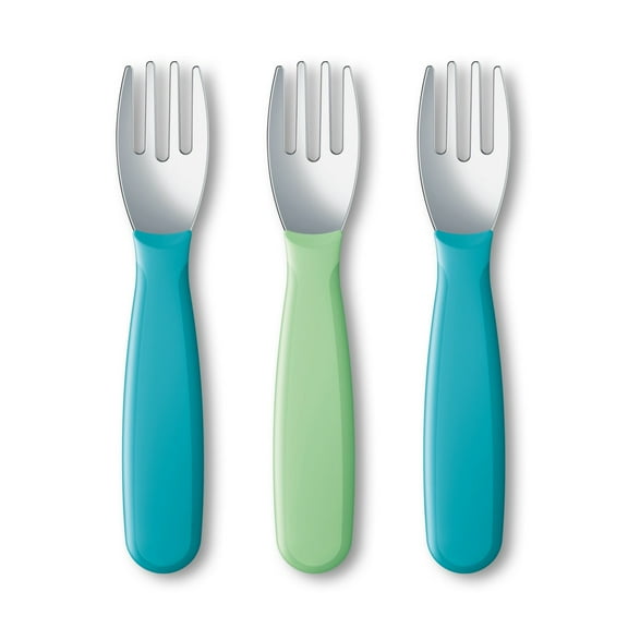 NUK Kiddy Cutlery Flatware Forks, 3 Pack, 18  Months,