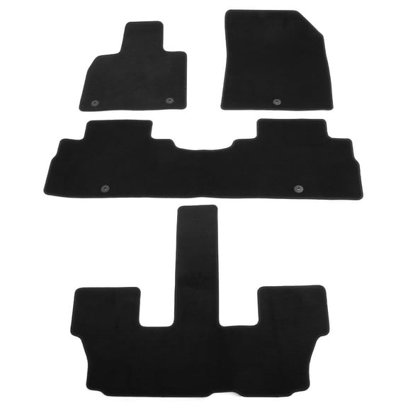 Ikon Motorsports Front Rear Floor Mats Fits 2020-2025 Hyundai Palisade 7/8-Passenger, Nylon OEM Fitment Style Anti-slip Carpets Liners Black 4PCS