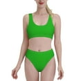 thumbnail image 2 of Picia Green Women's High Waisted Bikini Scoop Neck Swimsuit Two Pieces Bathing Suit-XX-Large, 2 of 8