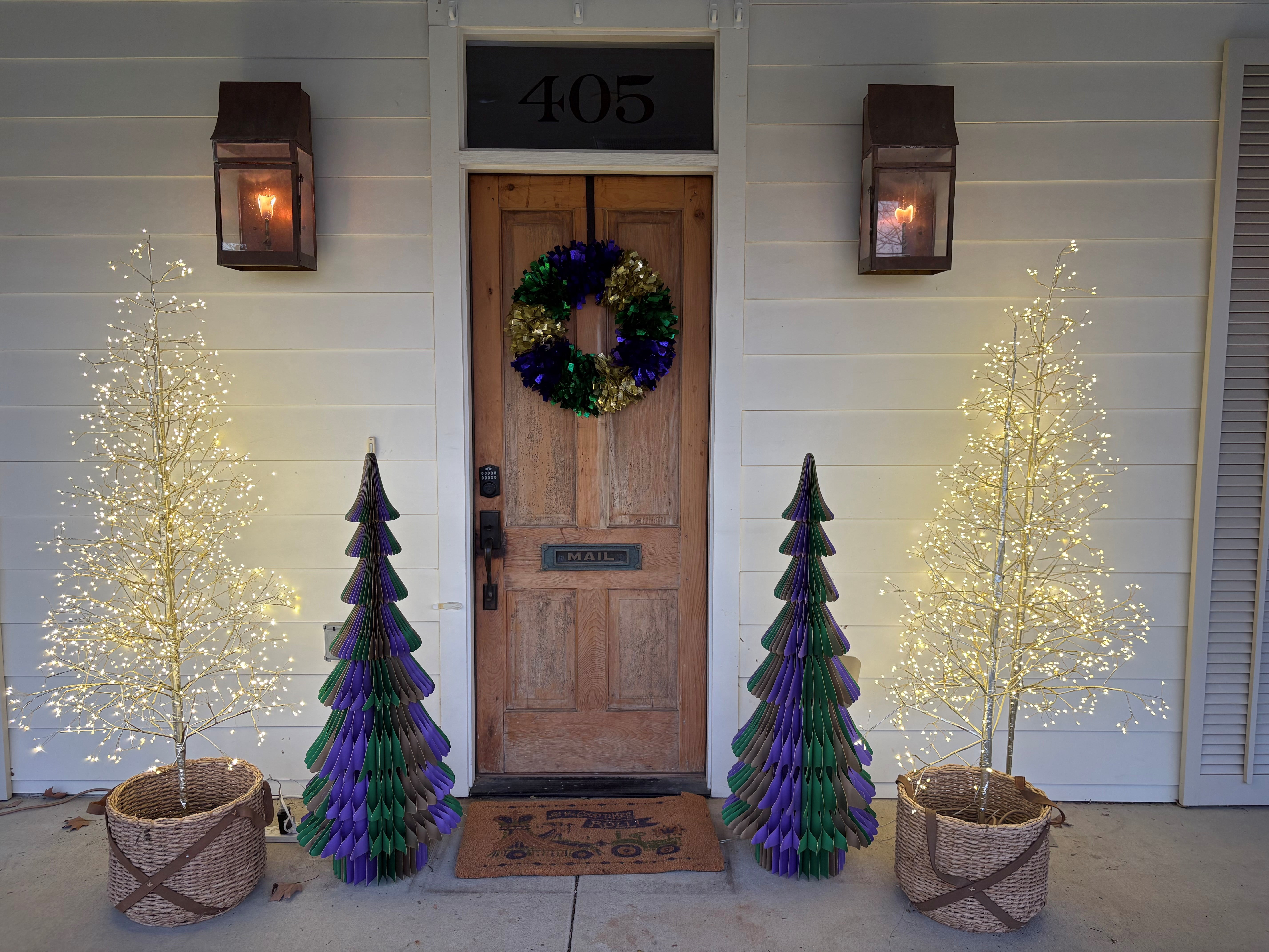 Honeycomb Paper Tree Decoration, Multicolor, 47", Mardi Gras by Way To Celebrate
