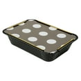 thumbnail image 2 of 16 oz Rectangle Black and Gold Aluminum Take Out Container - Polka Dot Paper Lid - 7 1/4" x 5 1/4" x 2" - 50 count box, 2 of 10