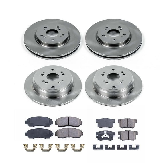 Ultimate Brakes Front and Rear Ceramic Brake Pad and Rotor Kit with Hardware WM81373