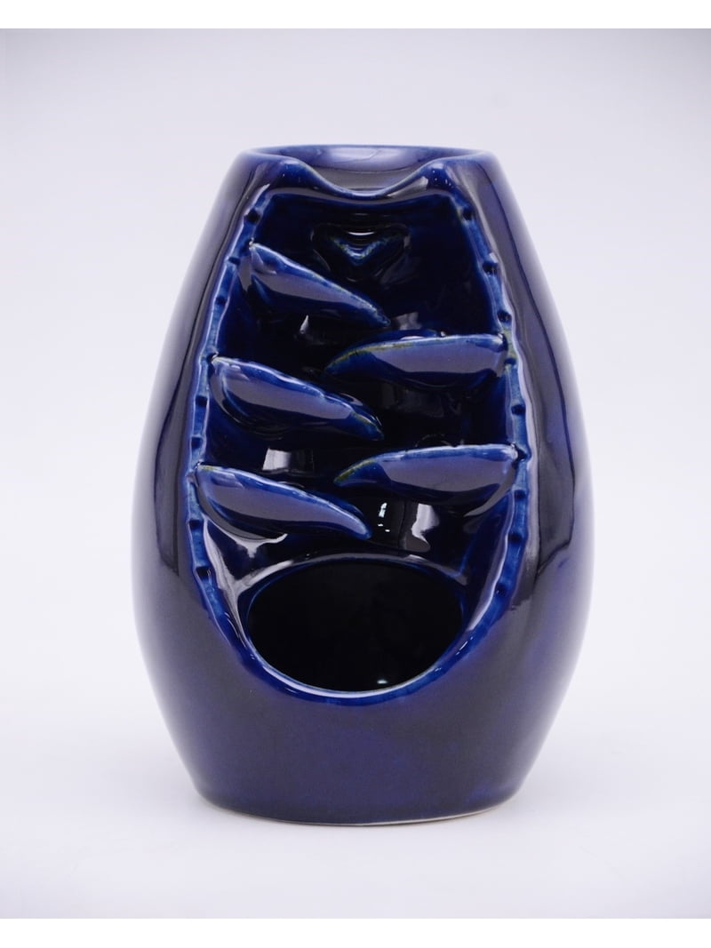 Mainstays Blue Ceramic Waterfall Backflow Incense Burner for
