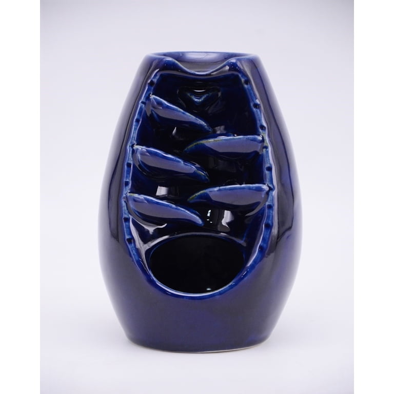 Mainstays Backflow Incense Waterfall Burner Blue Ceramic with Cones photo 2