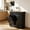 Black, variant on JassmiPkwy Trash Cabinet Tilt-Out,10 Gallon Farmhouse Laundry Hamper Cabinet w/1 Drawers,Hidden Wooden Trash Can Cabinets with Storage Basket for Kitchen-Balck
