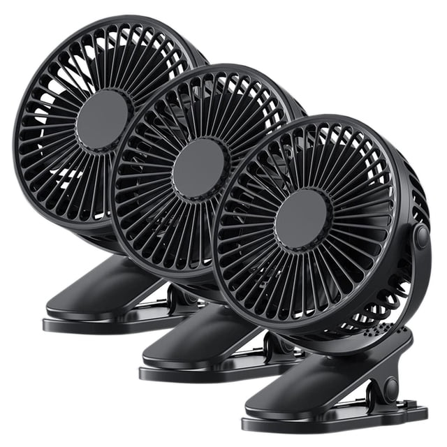 Mini Ventiladores de Escritorio MiniBreezeBlack 3Pzas 4"Ø Negro USB 5V 3 Velocidades Ventiladores de Escritorio. VentDepot MXMZE-003