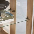 thumbnail image 5 of Jopath Display Cabinet with Glass Doors, Curio Glass Wine Cabinet with Adjustable Glass Shelves and Drawer Cabinet Sideboard With Bulb Included for Home Decor and Organization Light Oak, 5 of 9