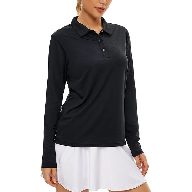 Women's Golf Shirt Long Sleeve Polo Shirt UPF50+ Sun Protection Moisture  Wicking Quick Dry Golf Polo Shirt 