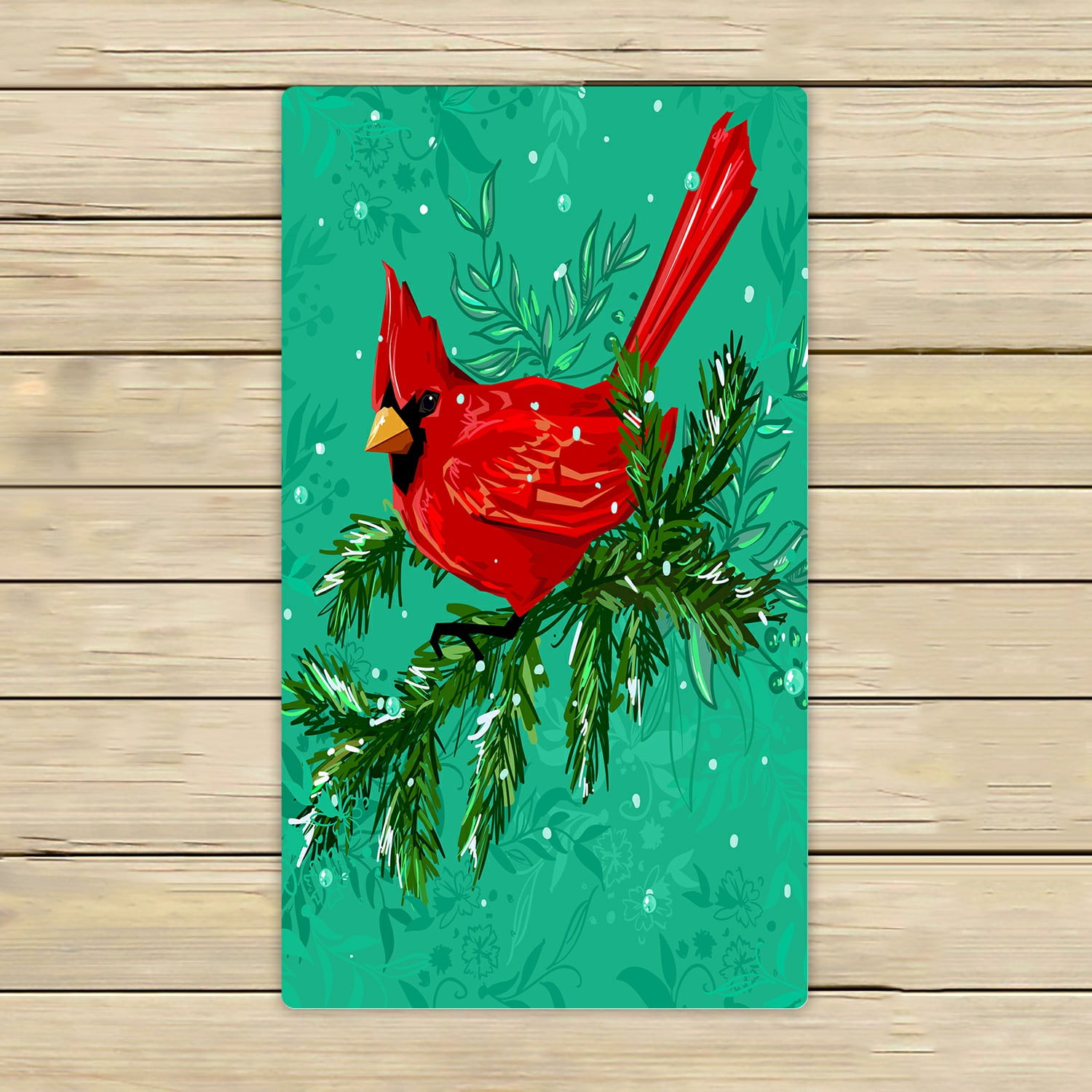 ECZJNT Northern Red Cardinal Bird Wildlife Winter Beach Bath Towels