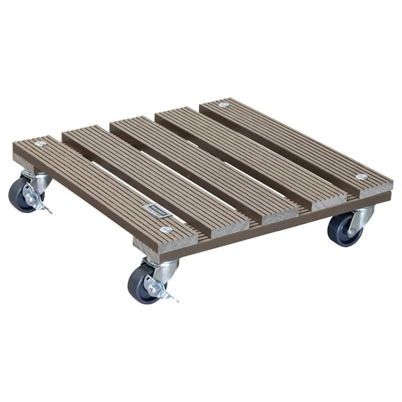 Wagner design yourself 11.4" Taupe Wood Plastic Composite Square Plant Caddy