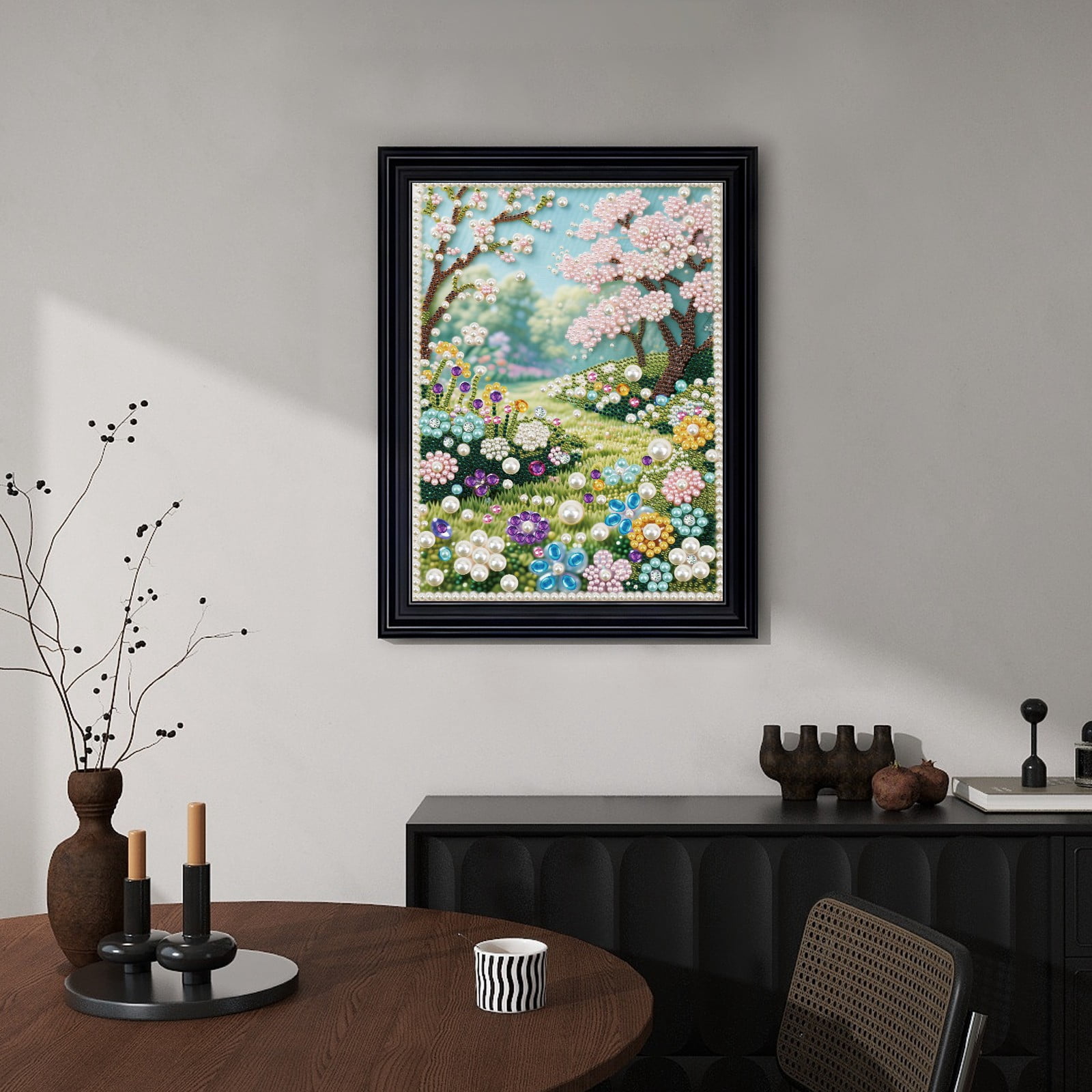 FLOPESN DIY Gemstone Pearl Diamond Art Painting Kit Unframed, 9.84X13.78in, Colourful Canvas Holiday Present Home Wall Decor Unframed-Scenery-1