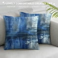 thumbnail image 3 of PIKWEEK  Throw Pillow Covers Modern Home Art Decor, Pillow Cases Decorative, Abstract Oil Painting Pillowcases for Bedroom, Living Room, Cushion Couch Sofa, Navy Blue, 3 of 5