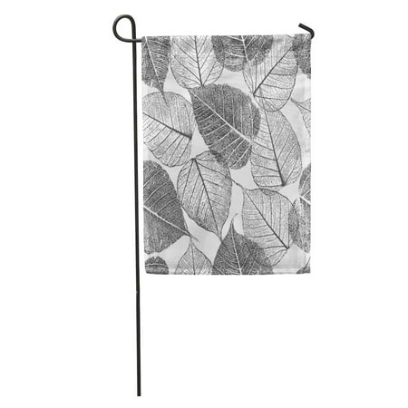 Fall Leaf Outline SIDONKU Pattern Leafs Fall Outline Sketch Abstract Stamp Graphic Autumn Garden Flag Decorative Flag House Banner 28x40 inch ()
