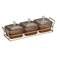 thumbnail image 1 of DOLITY Candy and Nut Serving Container Appetizer Tray Fruit Snacks Serving Platter Food 3 Bowls Aureate, 1 of 9