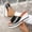 Black#873, variant on RuiJiao Women's Plus Size Wedge Sandals Slide-On Open-Toe Comfortable Casual Faux Leather Black White